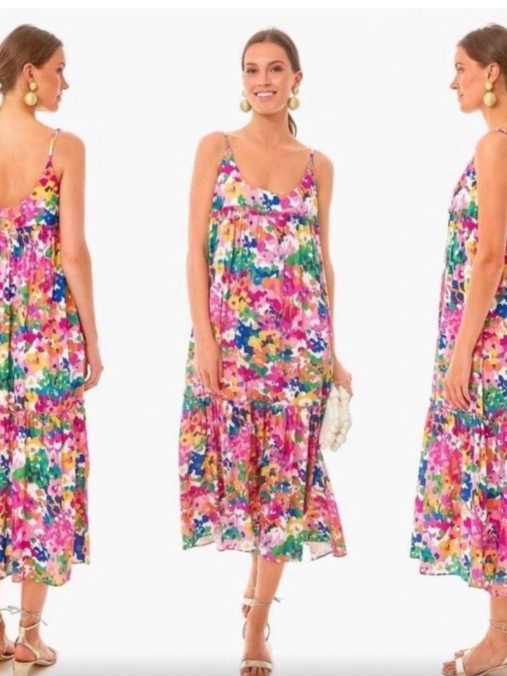 Tuckernuck Meade Midi Multicolor Floral Tank Sleeveless Sundress | M